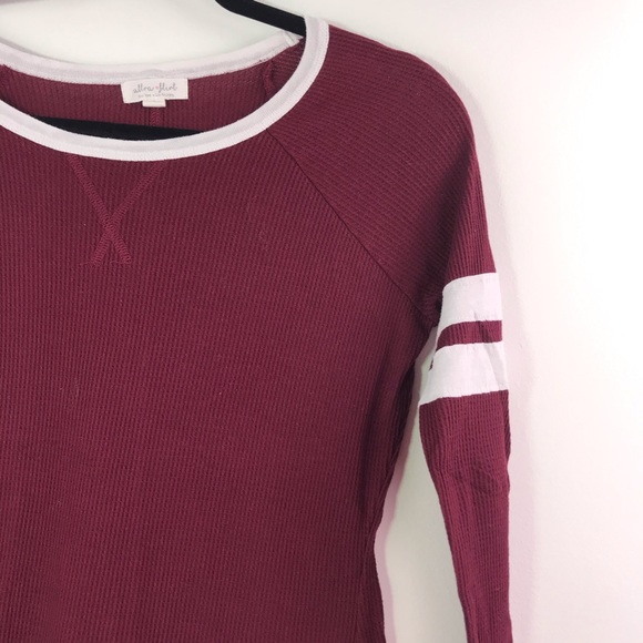 Ultra Flirt Dark Wine Ribbed Texture Long Sleeve - Picture 2 of 6